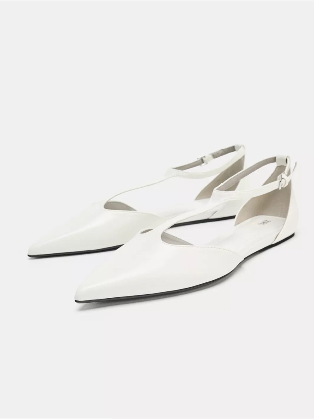Zara Brand New Size 40
White Pointed Slingback Heels with Ankle Strap
